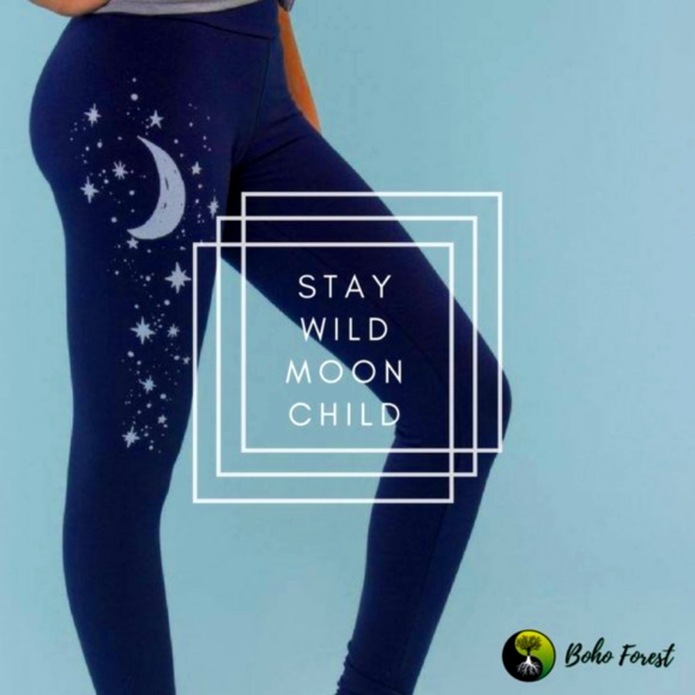 USA Made Eco Friendly Moon & Star Leggings
